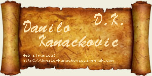Danilo Kanačković vizit kartica